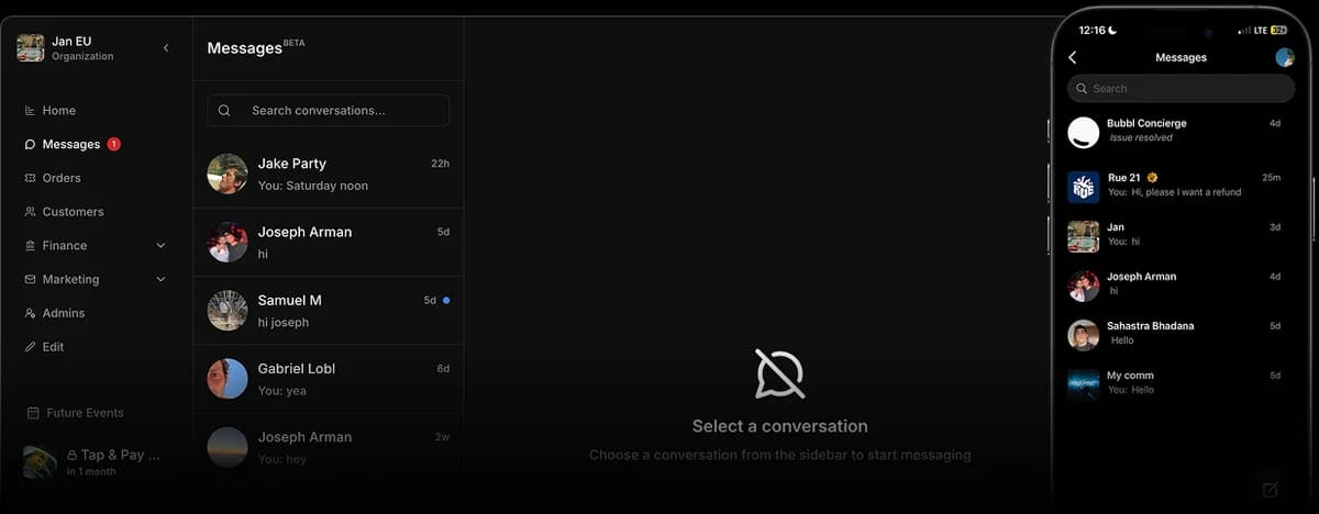 Messages Interface